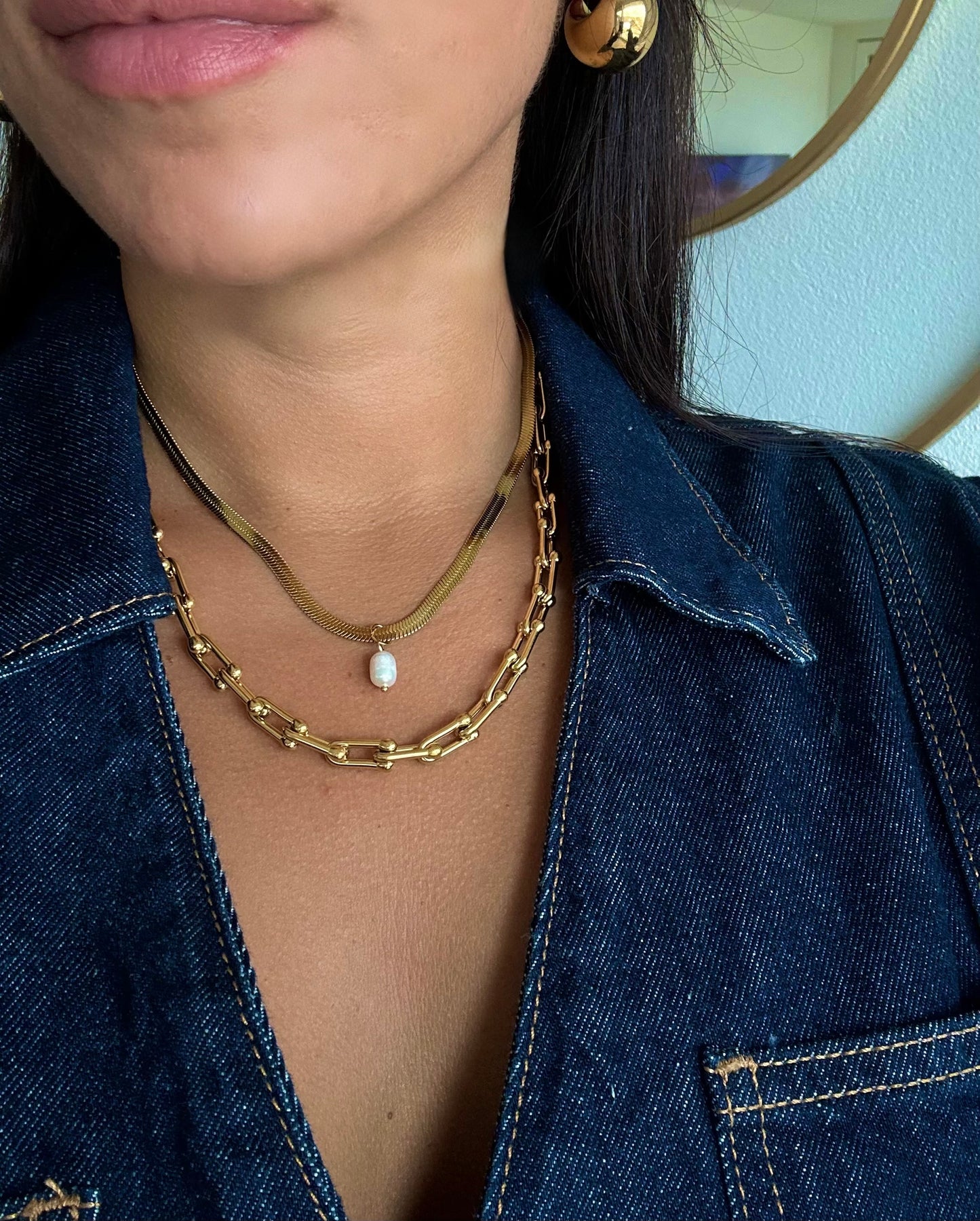 Golden Pearl Necklace